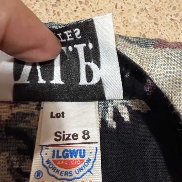 Vintage 90s Floral Midi Dress Union Made USA Size 8 Shoulder Pads - Picture 13 of 15